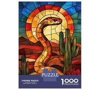 Puzzle Da 1000 Pezzi Per Adolescenti Desert Snake Stained Glass Puzzle Gioco Per Famiglie Regali Per Donne Divertimento A Casa Attività, 52x38cm/1000pcs
