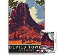 Puzzle da 1000 pezzi per adolescenti Devils Tower Family Fun & Game Night Difficile e duro, giocattoli antistress, dimensioni 50x75cm