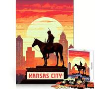 Puzzle da 1000 pezzi per adolescenti di Kansas City,stimolante per la memoria e il benessere,con chiusura sicura,regalo perfetto (50x75cm)