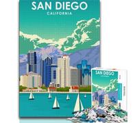 Puzzle da 1000 pezzi per adolescenti di San Diego, California, aiuta il cervello a esercitare i giocattoli avvincenti per coltivare la pazienza, gioco di sfida unico 75x50cm