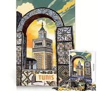 Puzzle da 1000 pezzi per adolescenti di Tunisi, sfida intelligente, hobby rilassante, lucchetto di sicurezza, regalo per le vacanze (50x75cm)