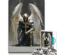 Puzzle da 1000 pezzi per adolescenti, dieci cavalieri angelici medievali, 1000 pezzi per adulti, regali, presente e regalo per amanti o amici, 50x75cm