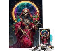Puzzle da 1000 pezzi per adolescenti Diosa De Lo Inevitable Santa Muerte puzzle per adulti gioco pratico che migliora la memoria compleanno e Natale (dimensioni 38x26cm)