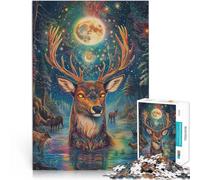 Puzzle da 1000 pezzi per adolescenti Dipingere a colori i cervi Allena il tuo cervello e le tue mani Giocattoli per la decorazione della casa 75x50cm