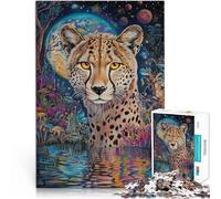 Puzzle da 1000 pezzi per adolescenti Dipingere a colori il ghepardo Giocattoli da gioco Attività divertenti a casa, regali di compleanno, regali di viaggio, 75x50cm