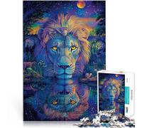 Puzzle da 1000 pezzi per adolescenti Dipingere a colori il leone Gioco di famiglia antistress sfida difficile Migliorare la memoria 38x52cm