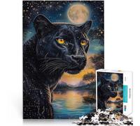Puzzle da 1000 pezzi per adolescenti Dipingere a colori la pantera nera Sfida difficile Ogni pezzo è unico - Gioco divertente e stimolante per tutta la famiglia 52x38cm