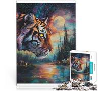 Puzzle da 1000 pezzi per adolescenti Dipingere a colori la tigre giochi divertenti per famiglie Giocattoli per la decorazione della casa 52x38cm