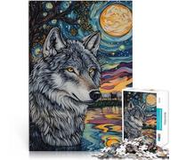 Puzzle da 1000 pezzi per adolescenti Dipingere il lupo Giocattolo educativo intellettuale decomprimente Giocattoli per la decorazione della casa 75x50cm