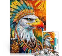 Puzzle da 1000 pezzi per adolescenti Dipingere le aquile colorate Difficile e sfidante con pezzi completamente interconnessi di forma casuale 52x38cm