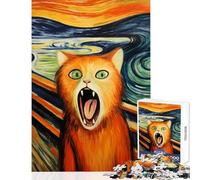 Puzzle da 1000 pezzi per adolescenti dipinti con urlo di gatto decorazioni per la casa giocattoli opere d'arte regali giochi divertenti allena il cervello e le mani dimensioni 50x75cm