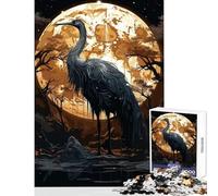 Puzzle da 1000 pezzi per adolescenti dipinto a forma di cicogna nera decorazione per la casa giocattoli regalo di compleanno gioco rompicapo stimolante intellettuale dimensioni 50x75cm