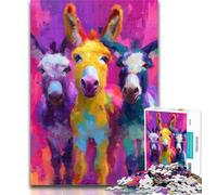 Puzzle da 1000 pezzi per adolescenti, dipinto a olio con asino, 1000 pezzi per adolescenti, regali, gioco educativo per compleanno, Natale e 14 anni, 50x75cm
