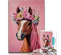 Puzzle da 1000 pezzi per adolescenti, dipinto a olio di cavalli, antistress, per ammazzare il tempo in vacanza, per migliorare l'amore tra coppie, 38x26cm