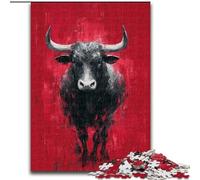 Puzzle da 1000 pezzi per adolescenti, dipinto a olio di un toro, gioco per famiglie, antistress, sfida difficile, rafforza l'amore tra coppie, 38x26cm