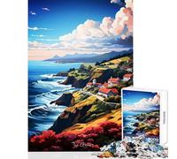 Puzzle da 1000 pezzi per adolescenti,dipinto a olio sulle Azzorre,giocattolo,decorazione da parete,fantastici regali e giocattoli,gioco pratico con poster abbinato e quiz,dimensioni del foglio 50x75cm