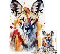 Puzzle da 1000 pezzi per adolescenti dipinto ad acquerello raffigurante un cane selvatico decorazione per la casa giocattoli regali di compleanno giochi educativi migliorare l'amore tra coppie 50x75cm