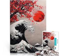 Puzzle da 1000 pezzi per adolescenti Dipinto ad olio astratto della Grande Onda giapponese Attività per famiglie Ottimo regalo per i giochi 75x50cm