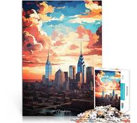 Puzzle da 1000 pezzi per adolescenti Dipinto ad olio di paesaggio di Filadelfia Gioco a quiz Decorazioni e regali unici per la casa 52x38cm
