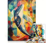 Puzzle da 1000 pezzi per adolescenti dipinto ad olio di una balena gioco rilassante stimolante da completare per rafforzare l'amore tra le coppie 50x75cm