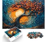 Puzzle da 1000 pezzi per adolescenti Dipinto ad olio impasto "Albero al tramonto" Analisi e logica perché è ideale come regalo per tutta la famiglia 75x50cm