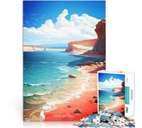 Puzzle da 1000 pezzi per adolescenti Dipinto ad olio sulla spiaggia di Sarakiniko Gioco rompicapo Lista dei desideri con Babbo Natale 38x26cm