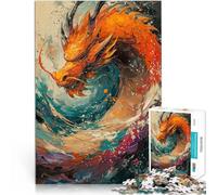 Puzzle da 1000 pezzi per adolescenti Dipinto astratto di drago giocattoli educativi per l'apprendimento Migliorare l'amore tra le coppie 52x38cm