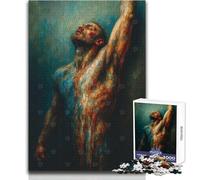 Puzzle da 1000 pezzi per adolescenti, dipinto astratto di un uomo che si protende verso l'alto, gioco educativo, regali per donne, regali di Babbo Natale segreto, dimensioni 38x26cm