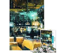 Puzzle da 1000 pezzi per adolescenti dipinto astratto ideale per bar e caffè Giocattolo decorativo da parete per migliorare la memoria Regalo perfetto per amici e familiari (dimensioni 38x52cm)