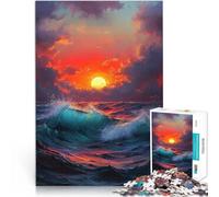 Puzzle da 1000 pezzi per adolescenti dipinto astratto Tramonto sull'oceano Giocattoli educativi Collezione di artisti, Belle arti 38x52cm