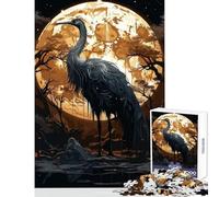 Puzzle da 1000 pezzi per adolescenti dipinto con cicogna nera decorazione per la casa giocattoli regalo di compleanno giochi rilassanti per compleanno Natale dimensioni 38x26cm