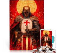 Puzzle da 1000 pezzi per adolescenti Dipinto del cavaliere templare Analisi e logica Ogni pezzo è unico - Gioco divertente e stimolante per tutta la famiglia 52x38cm