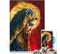 Puzzle da 1000 pezzi per adolescenti Dipinto della Vergine Maria Vacanza a casa: uccidere il tempo con poster abbinato e foglio di quiz 38x26cm