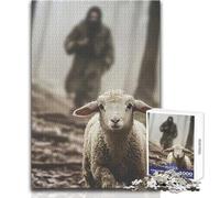 Puzzle da 1000 pezzi per adolescenti, dipinto dell'agnello smarrito, gioco di sfida unico ma divertente e umoristico, opera d'arte regalo, dimensioni 38x52cm