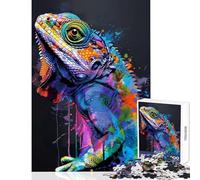 Puzzle da 1000 pezzi per adolescenti dipinto di animali camaleonte decorazione per la casa giocattoli regali per donne e uomini gioco educativo per migliorare l'amore tra coppie dimensioni 38x26cm