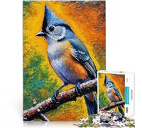 Puzzle da 1000 pezzi per adolescenti Dipinto di cincia dal ciuffo blu apprendimento educativo Migliorare l'amore tra le coppie 52x38cm
