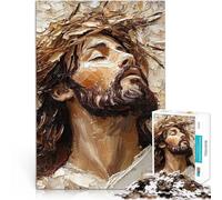 Puzzle da 1000 pezzi per adolescenti Dipinto di Gesù Cristo Riduzione dello stress interessante Migliorare l'amore tra le coppie 75x50cm