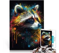 Puzzle da 1000 pezzi per adolescenti Dipinto di procione per il giocattolo di sfida del gioco educativo Migliorare l'amore tra le coppie 52x38cm