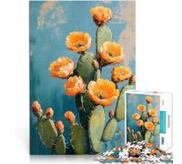 Puzzle da 1000 pezzi per adolescenti Dipinto di un fiore di cactus nel deserto Attività per famiglie perché è ideale come regalo per tutta la famiglia 52x38cm