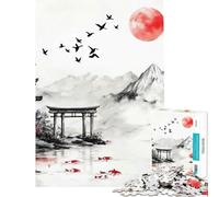 Puzzle da 1000 pezzi per adolescenti dipinto di un giardino zen giapponese gioco educativo gioco stimolante regalo per compleanni regalo per donne (dimensioni 38x52cm)