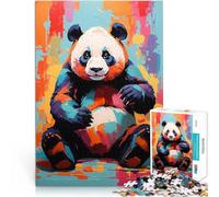 Puzzle da 1000 pezzi per adolescenti Dipinto di un orso panda colorato - Vivid Instincts Gioco pratico Gioco educativo per compleanno e Natale 38x26cm