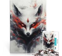 Puzzle da 1000 pezzi per adolescenti dipinto di volpe kitsune Per il divertimento in famiglia Migliorare l'amore tra le coppie 75x50cm