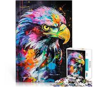 Puzzle da 1000 pezzi per adolescenti Dipinto Popart Aquila Riduzione dello stress interessante Migliorare l'amore tra le coppie 52x38cm