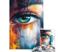 Puzzle da 1000 pezzi per adolescenti disegno astratto con occhio difficile e impegnativo da assemblare gioco impossibile adatto a persone dai 14 anni in su (38x52cm)