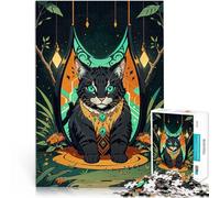 Puzzle da 1000 pezzi per adolescenti Disegno di un gatto con i fiori Giochi divertenti Attività divertenti a casa, regali di compleanno, regali di viaggio, 75x50cm