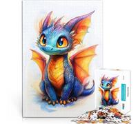 Puzzle da 1000 pezzi per adolescenti Disegno di un simpatico cucciolo di drago Gara di velocità delle mani per la decorazione della casa 52x38cm