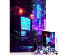 Puzzle da 1000 pezzi per adolescenti distributore automatico di gatti Cyber City decorazione per la casa giocattoli ottimo regalo per giochi di famiglia collezione di artisti belle arti 38x52cm