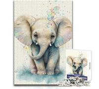 Puzzle da 1000 pezzi per adolescenti, divertente piccolo elefante, rilassante, per il tempo libero, preciso, ad incastro, giocattolo di precisione, dimensioni 50x75cm