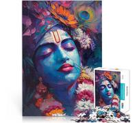 Puzzle da 1000 pezzi per adolescenti Divino Krishna Antistress Vacanza in patria Uccidere il tempo con poster abbinato e foglio di quiz 38x26cm