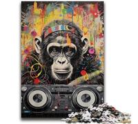 Puzzle da 1000 pezzi per adolescenti DJ Monkey dai 14 anni in su, sfida educativa, attività divertenti a casa, regali di compleanno, regali di viaggio 50x75cm
